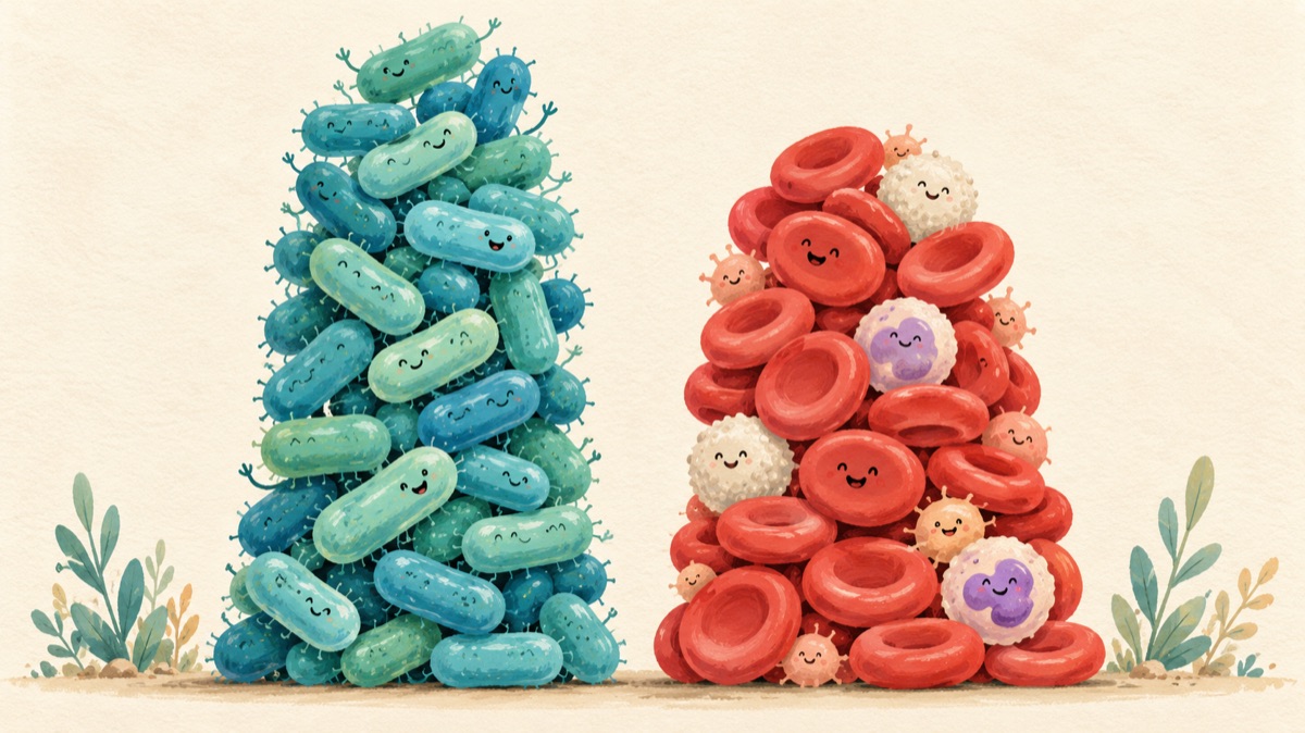 Chart comparing gut microbe diversity over 10 weeks in a fermented-food group, which rose, and a high-fibre group, which stayed about the same